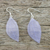 Natural leaf dangle earrings, 'Stunning Nature in Wisteria' - Natural Leaf Dangle Earrings in Wisteria from Thailand (image 2b) thumbail