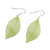 Natural leaf dangle earrings, 'Stunning Nature in Sap Green' - Natural Leaf Dangle Earrings in Sap Green from Thailand (image 2c) thumbail