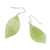 Natural leaf dangle earrings, 'Stunning Nature in Sap Green' - Natural Leaf Dangle Earrings in Sap Green from Thailand (image 2d) thumbail