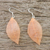 Natural leaf dangle earrings, 'Stunning Nature in Sunrise' - Natural Leaf Dangle Earrings in Sunrise from Thailand (image 2b) thumbail