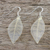 Natural leaf dangle earrings, 'Stunning Nature in Straw' - Natural Leaf Dangle Earrings in Straw from Thailand (image 2b) thumbail