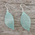 Natural leaf dangle earrings, 'Stunning Nature in Jade' - Natural Leaf Dangle Earrings in Jade from Thailand (image 2b) thumbail