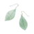 Natural leaf dangle earrings, 'Stunning Nature in Jade' - Natural Leaf Dangle Earrings in Jade from Thailand