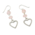 Rose quartz dangle earrings, 'Rosy Love' - Rose Quartz Heart-Shaped Dangle Earrings from Thailand (image 2d) thumbail
