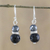 Onyx and hematite dangle earrings, 'Luxurious Day' - Onyx and Hematite Dangle Earrings from Thailand thumbail