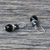 Onyx and hematite dangle earrings, 'Luxurious Day' - Onyx and Hematite Dangle Earrings from Thailand (image 2c) thumbail