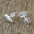 Sterling silver stud earrings, 'Little Birds' - Handcrafted Sterling Silver Bird Stud Earrings from Thailand (image 2c) thumbail