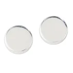 Sterling silver stud earrings, 'Bright Circles' - Handcrafted Sterling Silver Circular Stud Earrings