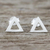 Aretes de plata de ley - Pendientes triangulares de plata de ley hechos a mano