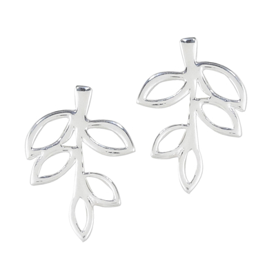AeraVida Lucky Four-Leaf Clover Sterling Silver Fishhook Dangle Earrings 