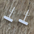 Sterling silver stud earrings, 'Sleek Silver' - Handmade Sterling Silver Stud Earrings from Thailand (image 2b) thumbail