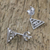 Sterling silver stud earrings, 'Open Eyes' - Handcrafted Sterling Silver Stud Earrings from Thailand (image 2b) thumbail