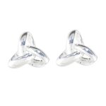 Sterling silver stud earrings, 'Silver Trinity' - Handcrafted Sterling Silver Stud Earrings from Thailand