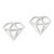 Sterling silver stud earrings, 'Diamond Delight' - Handcrafted Sterling Silver Diamond Shape Stud Earrings