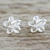 Sterling silver stud earrings, 'Floral Delicacy' - Handcrafted Thai Sterling Silver Floral Stud Earrings (image 2) thumbail