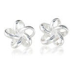 Sterling silver stud earrings, 'Floral Delicacy' - Handcrafted Thai Sterling Silver Floral Stud Earrings