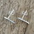 Sterling silver drop earrings, 'Parallelogram Shimmer' - Sterling Silver Geometric Drop Earrings from Thailand