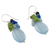 Quartz dangle earrings, 'Light Blue Princess' - Blue Quartz Multi-Gemstone Dangle Earrings from Thailand (image 2c) thumbail