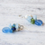Quartz dangle earrings, 'Soda Bubbles' - Blue Quartz Multi-Gemstone Dangle Earrings from Thailand (image 2b) thumbail