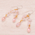 Ohrhänger aus Rosenquarz - Ohrhänger aus Rosenquarz und Glasperlen aus Thailand