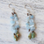 Quartz dangle earrings, 'Crystalline Drops in Blue' - Blue Quartz and Glass Bead Dangle Earrings from Thailand (image 2b) thumbail