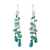 Quartz dangle earrings, 'Crystalline Drops in Green' - Green Quartz and Glass Bead Dangle Earrings from Thailand thumbail