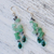Quartz dangle earrings, 'Crystalline Drops in Green' - Green Quartz and Glass Bead Dangle Earrings from Thailand (image 2c) thumbail