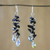 Onyx dangle earrings, 'Crystalline Drops' - Onyx and Glass Bead Dangle Earrings from Thailand (image 2) thumbail