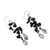 Onyx dangle earrings, 'Crystalline Drops' - Onyx and Glass Bead Dangle Earrings from Thailand (image 2d) thumbail