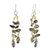 Smoky quartz dangle earrings, 'Crystalline Drops' - Smoky Quartz and Glass Bead Dangle Earrings from Thailand thumbail