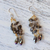 Smoky quartz dangle earrings, 'Crystalline Drops' - Smoky Quartz and Glass Bead Dangle Earrings from Thailand (image 2b) thumbail
