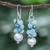 Cultured pearl and quartz dangle earrings, 'Happy Bunch' - Cultured Pearl and Quartz Dangle Earrings from Thailand (image 2) thumbail