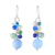 Quartz dangle earrings, 'Happy Bunch' - Blue Quartz Multi-Gemstone Dangle Earrings from Thailand