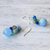 Quartz dangle earrings, 'Happy Bunch' - Blue Quartz Multi-Gemstone Dangle Earrings from Thailand (image 2b) thumbail