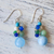 Quartz dangle earrings, 'Happy Bunch' - Blue Quartz Multi-Gemstone Dangle Earrings from Thailand (image 2c) thumbail