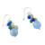 Quartz dangle earrings, 'Happy Bunch' - Blue Quartz Multi-Gemstone Dangle Earrings from Thailand (image 2d) thumbail