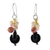Onyx dangle earrings, 'Tidal Wave in Pink' - Onyx Multi-Gemstone Dangle Earrings from Thailand thumbail