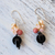 Onyx dangle earrings, 'Tidal Wave in Pink' - Onyx Multi-Gemstone Dangle Earrings from Thailand (image 2b) thumbail