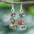 Multi-gemstone dangle earrings, 'Exotic Cluster' - Jasper Multi-Gemstone Dangle Earrings from Thailand (image 2) thumbail