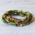 Beaded wrap bracelet, 'Forest Party' - Green Calcite Beaded Wrap Bracelet from Thailand