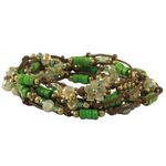 Beaded wrap bracelet, 'Forest Party' - Green Calcite Beaded Wrap Bracelet from Thailand
