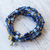 Beaded wrap bracelet, 'Holiday Party' - Blue Calcite and Glass Beaded Wrap Bracelet from Thailand thumbail