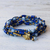 Wickelarmband mit Perlen - Blaues Calcit- und Glasperlen-Wickelarmband aus Thailand