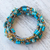 Beaded wrap bracelet, 'Ocean Party' - Light Blue Calcite Beaded Wrap Bracelet from Thailand thumbail