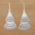 Silver dangle earrings, 'Shining Fans' - Karen Silver Fan-Shaped Dangle Earrings from Thailand