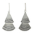 Silver dangle earrings, 'Shining Fans' - Karen Silver Fan-Shaped Dangle Earrings from Thailand