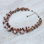 Multi-gemstone beaded necklace, 'Magical Inspiration in Pink' - Multi-Gemstone Rose Quartz Beaded Necklace from Thailand