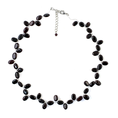 Red Garnet Beaded Necklace from Thailand