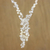 Quartz and cultured pearl lariat necklace, 'Clear Mind' - Quartz and Cultured Pearl Lariat Necklace from Thailand (image 2b) thumbail