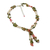 Lasso-Halskette aus Zuchtperlen und Unakit - Lariat-Halskette aus Zuchtperlen und Unakit aus Thailand